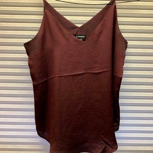 Express dark purple/burgundy satin cami/shell